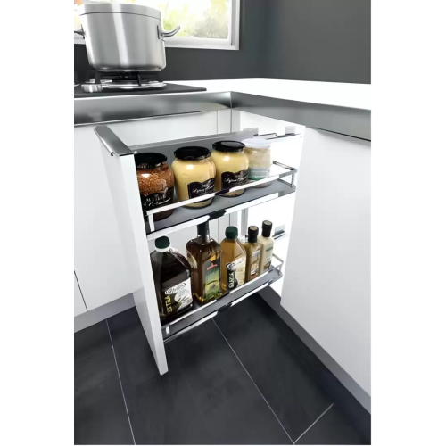 Kệ Gia Vị 2 Tầng Diamond Giảm Chấn Màu Inox (304302 – 300mm) – Higold