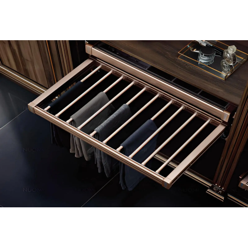 Kệ Treo Quần Ray Giảm Chấn Màu Champagne (6050480, 6050490) – Higold