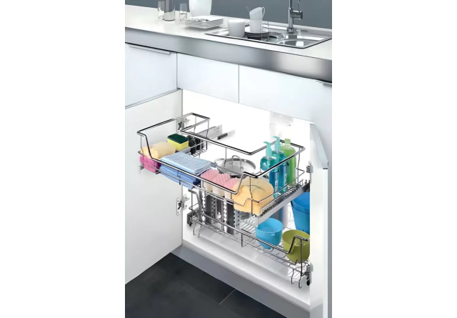 Kệ Xoong Dưới Bồn Rửa Ray Giảm Chấn Inox 304 (308001, 308002) – Higold